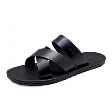 Men Sandals SKT-75 Black Leather (Oiled)